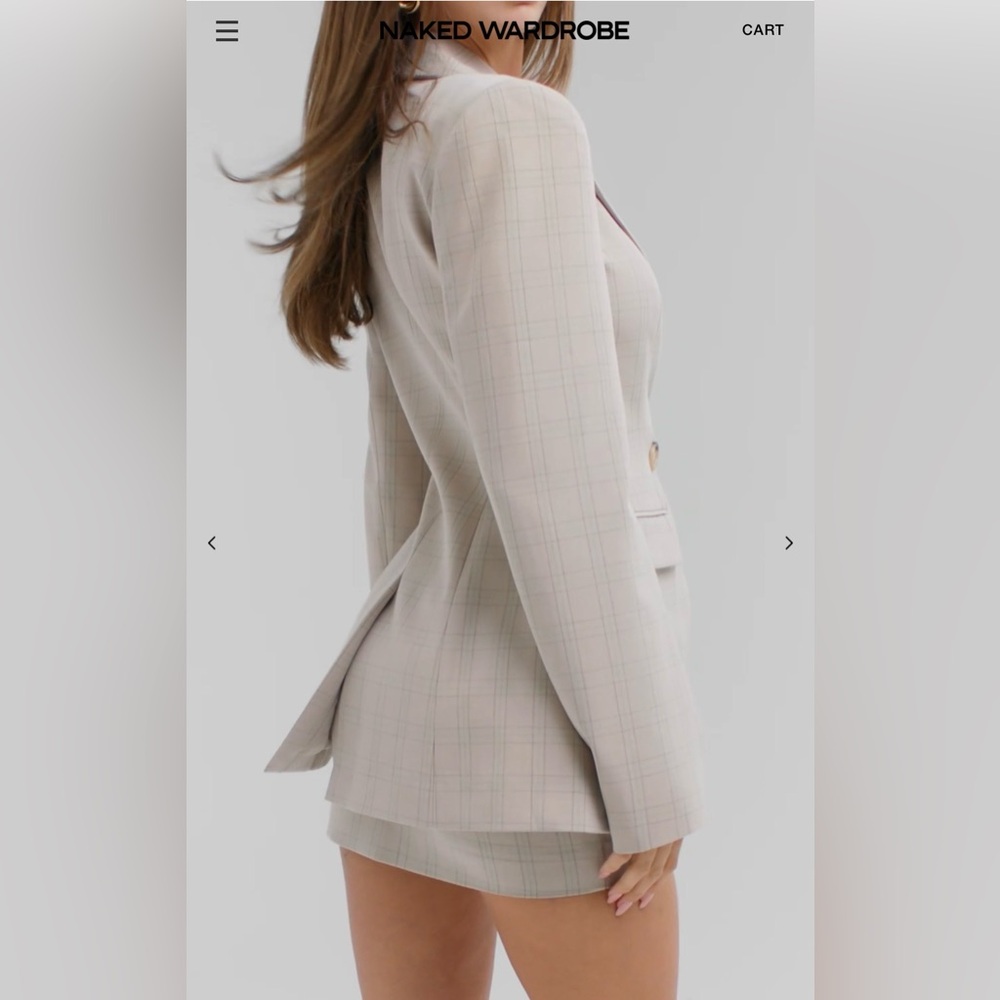 Naked Wardrobe Pattern Suiting Double Breasted Bl… - image 4